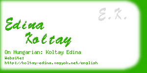 edina koltay business card